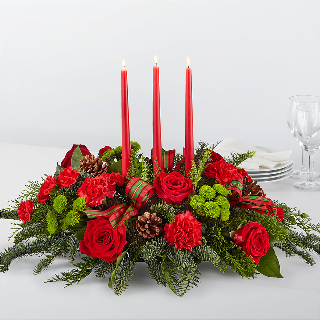 By the Candlelight Centerpiece – The Owls Nest Florist, Clover SC