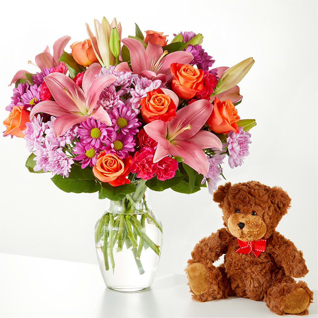One and Only Bouquet and Bear Bundle – The Owls Nest Florist, Clover SC