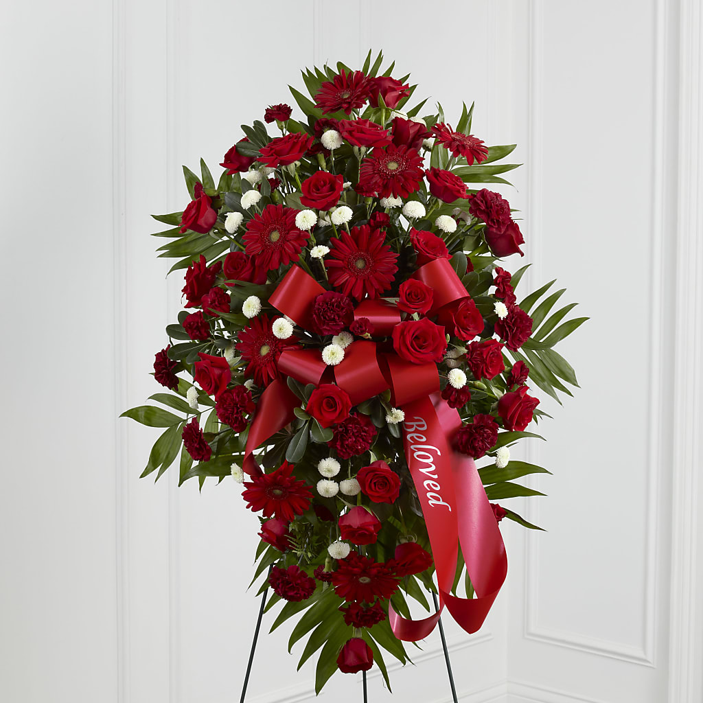 Treasured Memories Standing Spray – The Owls Nest Florist, Clover SC