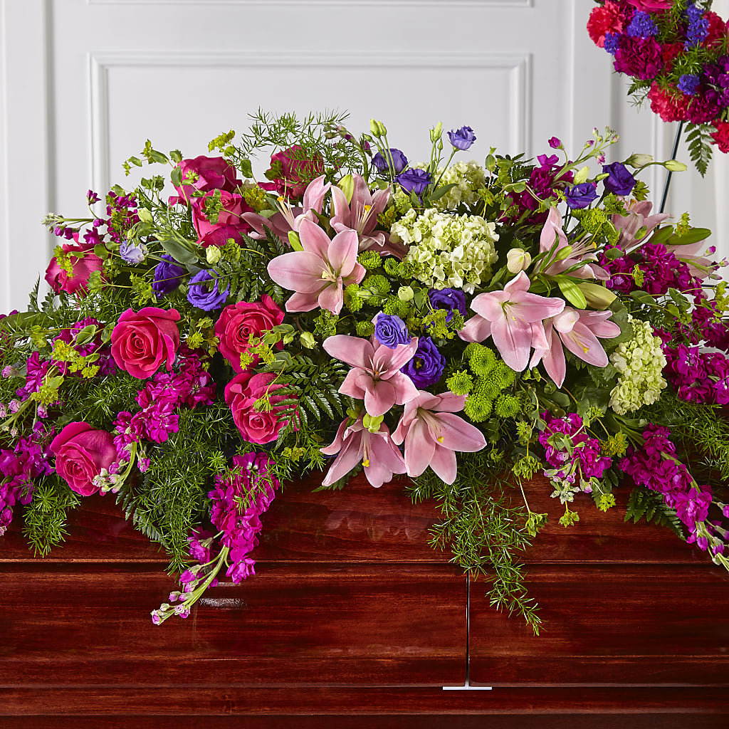 Radiant Tribute Casket Spray – The Owls Nest Florist, Clover SC