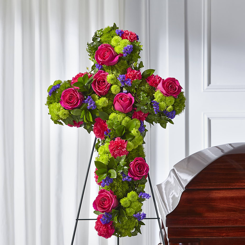 Tribute Rose Floral Cross – The Owls Nest Florist, Clover SC