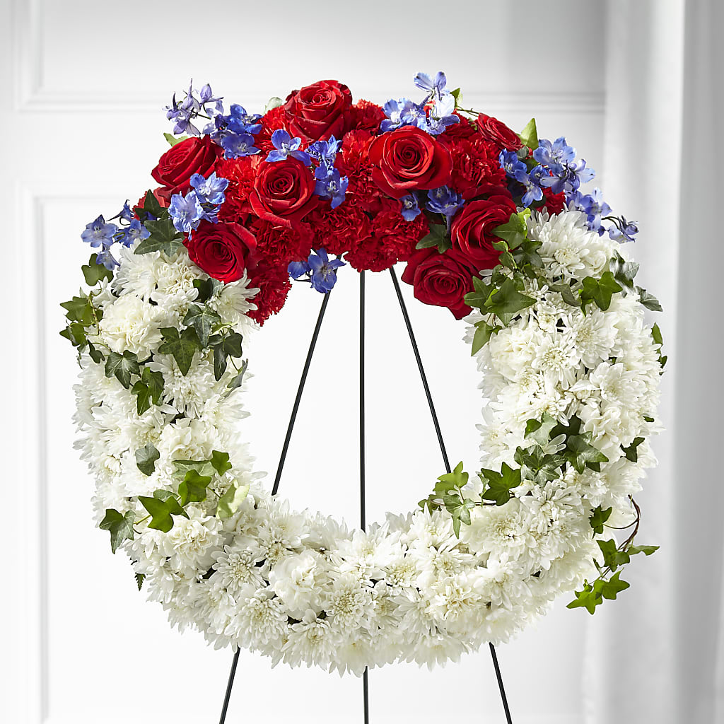 Patriotic Passion Wreath – The Owls Nest Florist, Clover SC