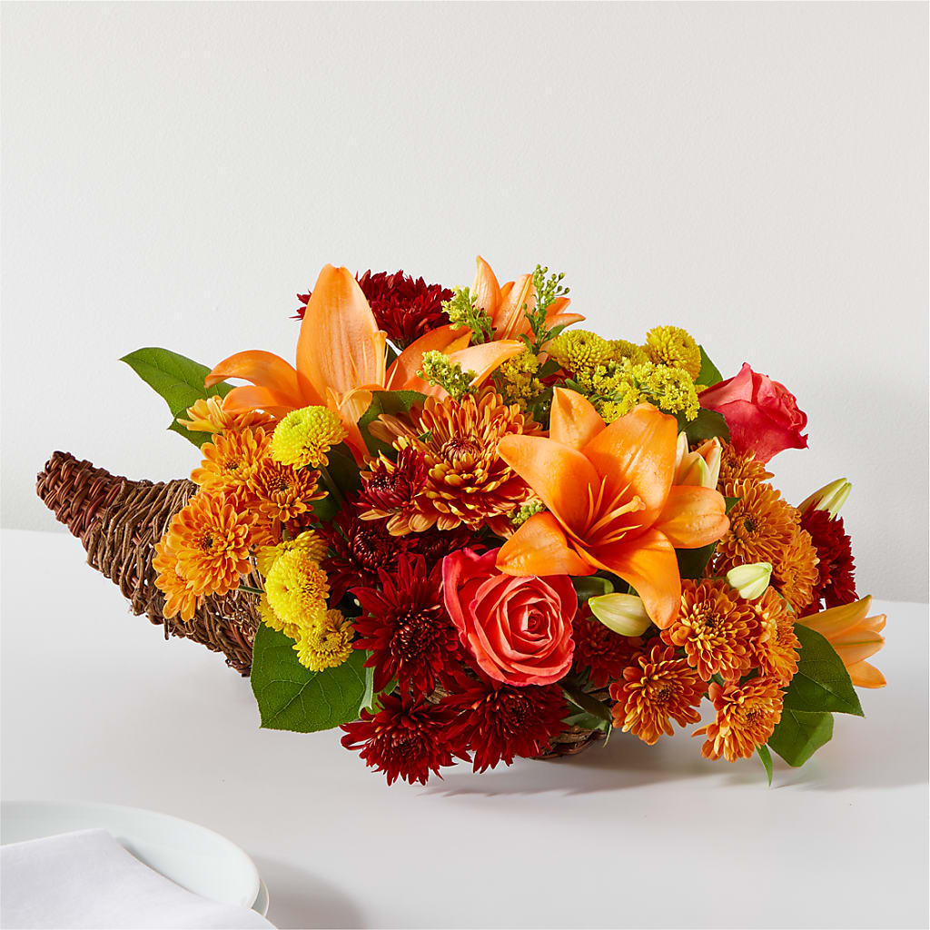 Bouquet of Blessings Cornucopia – The Owls Nest Florist, Clover SC