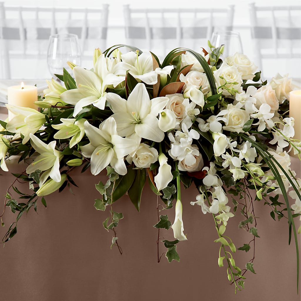 White Linen Arrangement – The Owls Nest Florist, Clover SC