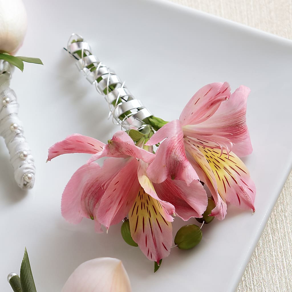 Pink Peruvian Lily Boutonniere – The Owls Nest Florist, Clover SC