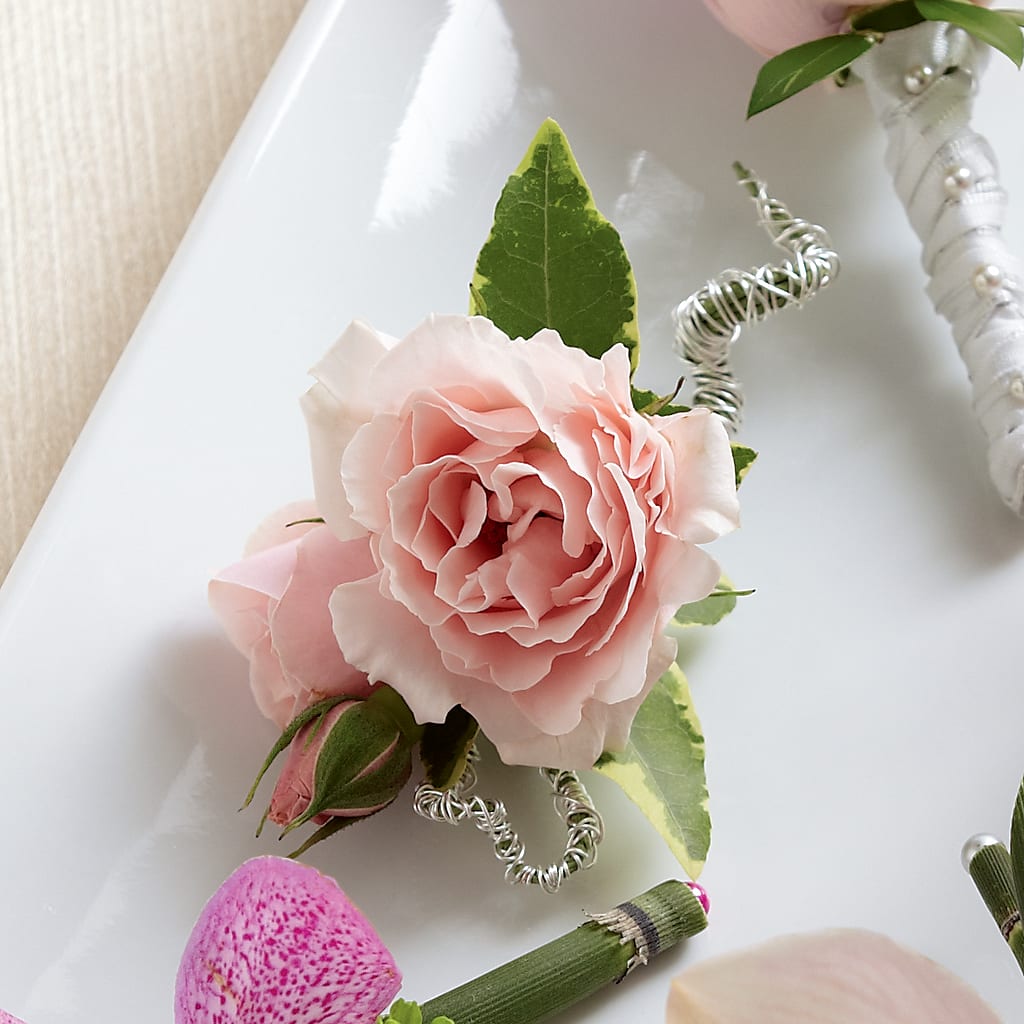 Pink Spray Rose Boutonniere – The Owls Nest Florist, Clover SC