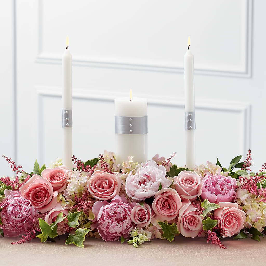 Worldwide Romance Unity Candle Arrangement – The Owls Nest Florist, Clover SC