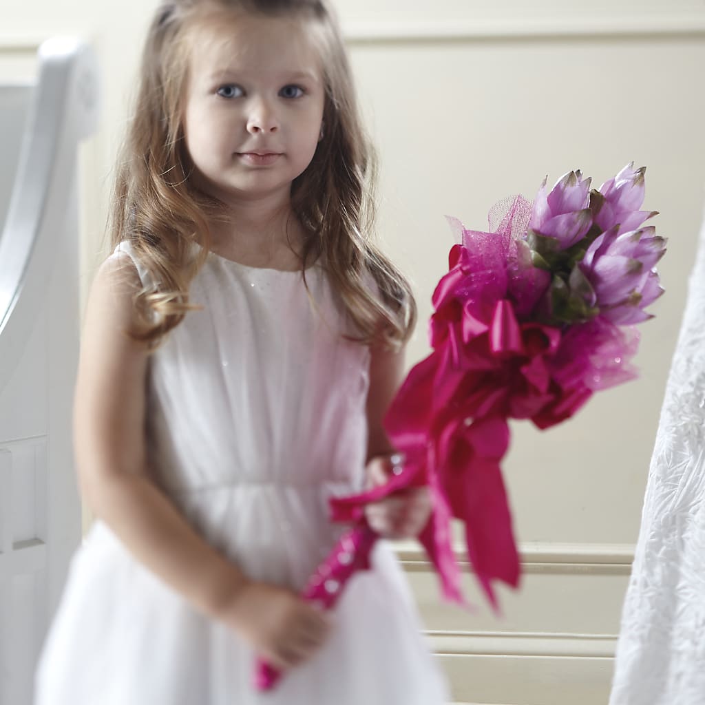 Sparkle Pink Flower Girl Bouquet – The Owls Nest Florist, Clover SC