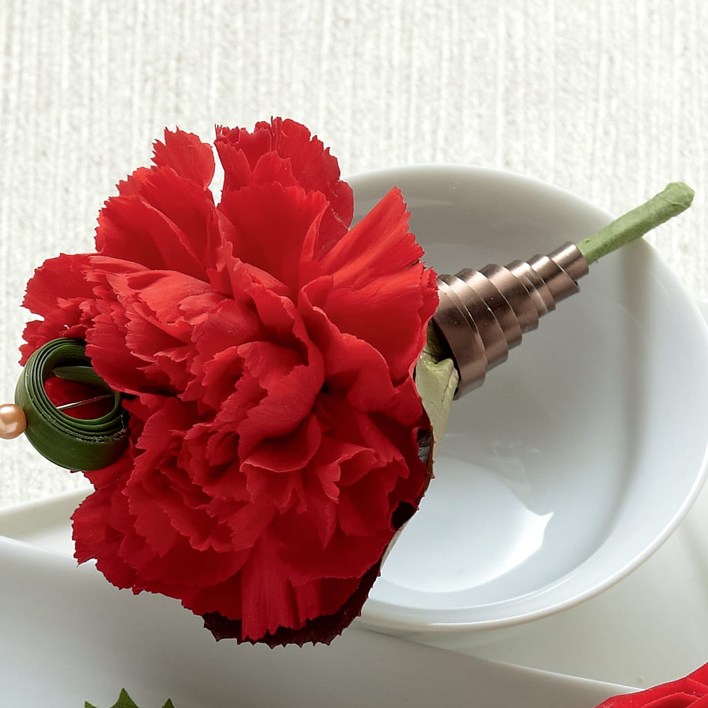 Red Carnation Boutonniere – The Owls Nest Florist, Clover SC