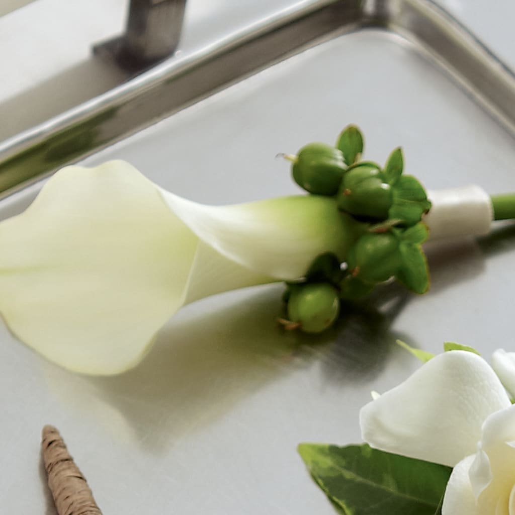 White Calla Boutonniere – The Owls Nest Florist, Clover SC