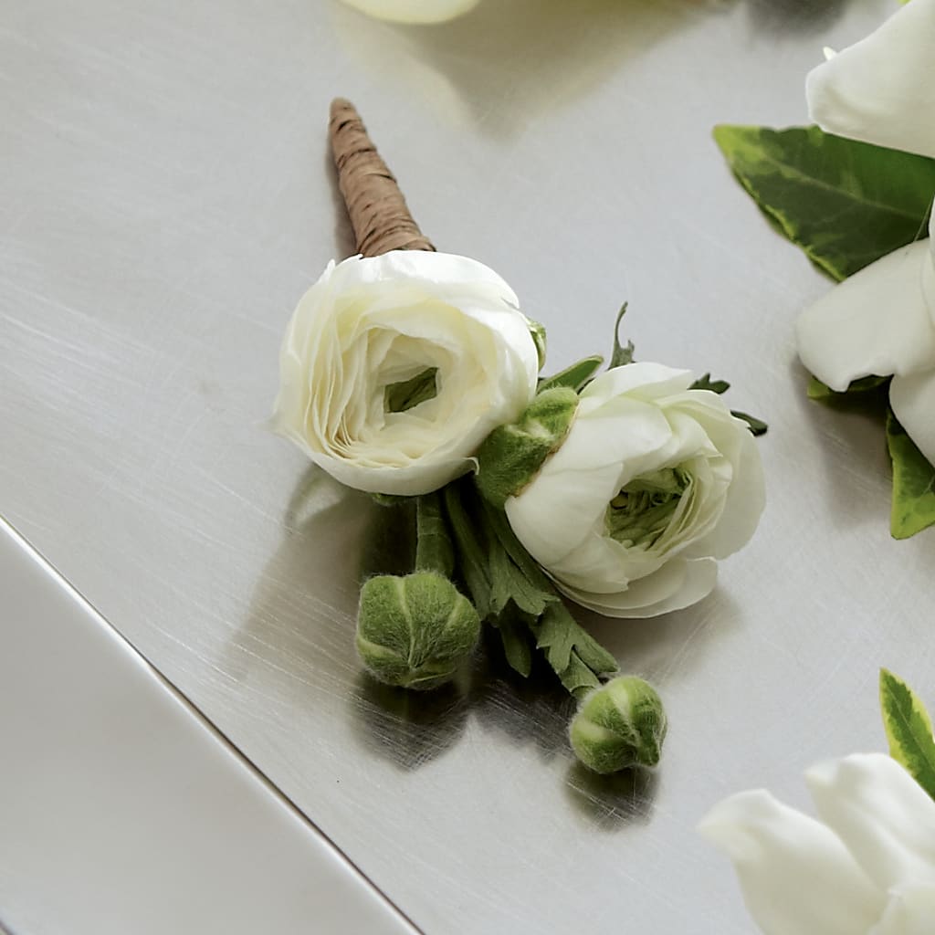 White Ranunculus Boutonniere – The Owls Nest Florist, Clover SC