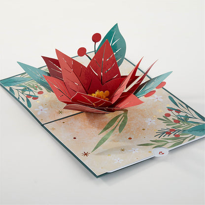 Happiest Holidays Poinsettia and Lovepop Card –  The Owls Nest Florist, Clover SC