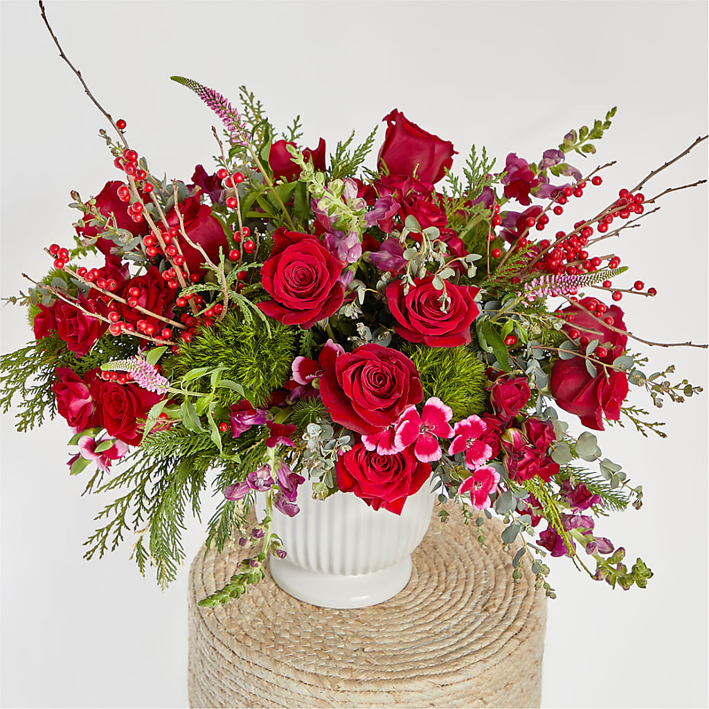 Big Red Bow Bouquet –  The Owls Nest Florist, Clover SC