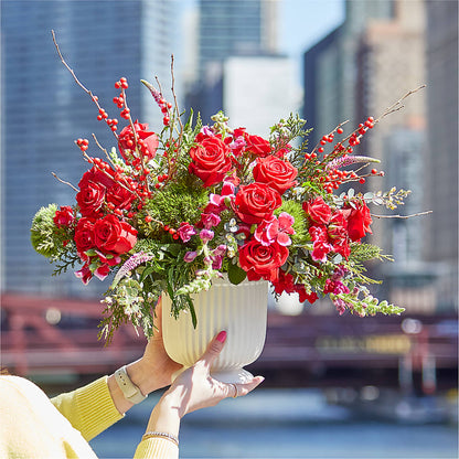 Big Red Bow Bouquet –  The Owls Nest Florist, Clover SC