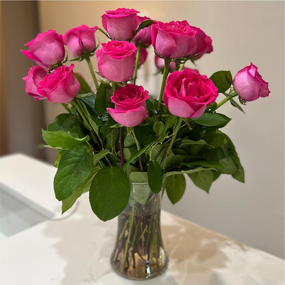 Long Stem Pink Rose Bouquet –  The Owls Nest Florist, Clover SC