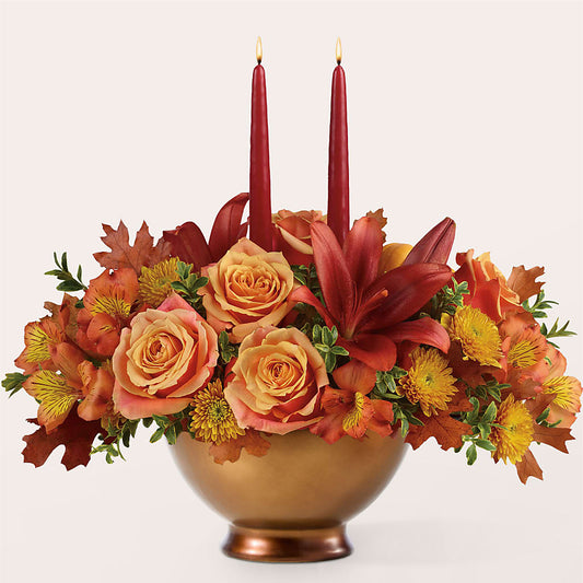 Harvest Table Centerpiece –  The Owls Nest Florist, Clover SC