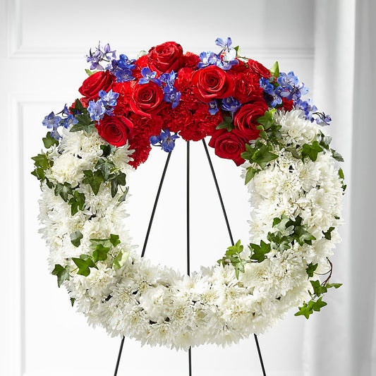 Patriotic Passion Wreath –  The Owls Nest Florist, Clover SC
