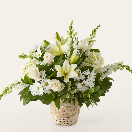 Ivory Elegance Floral Basket –  The Owls Nest Florist, Clover SC