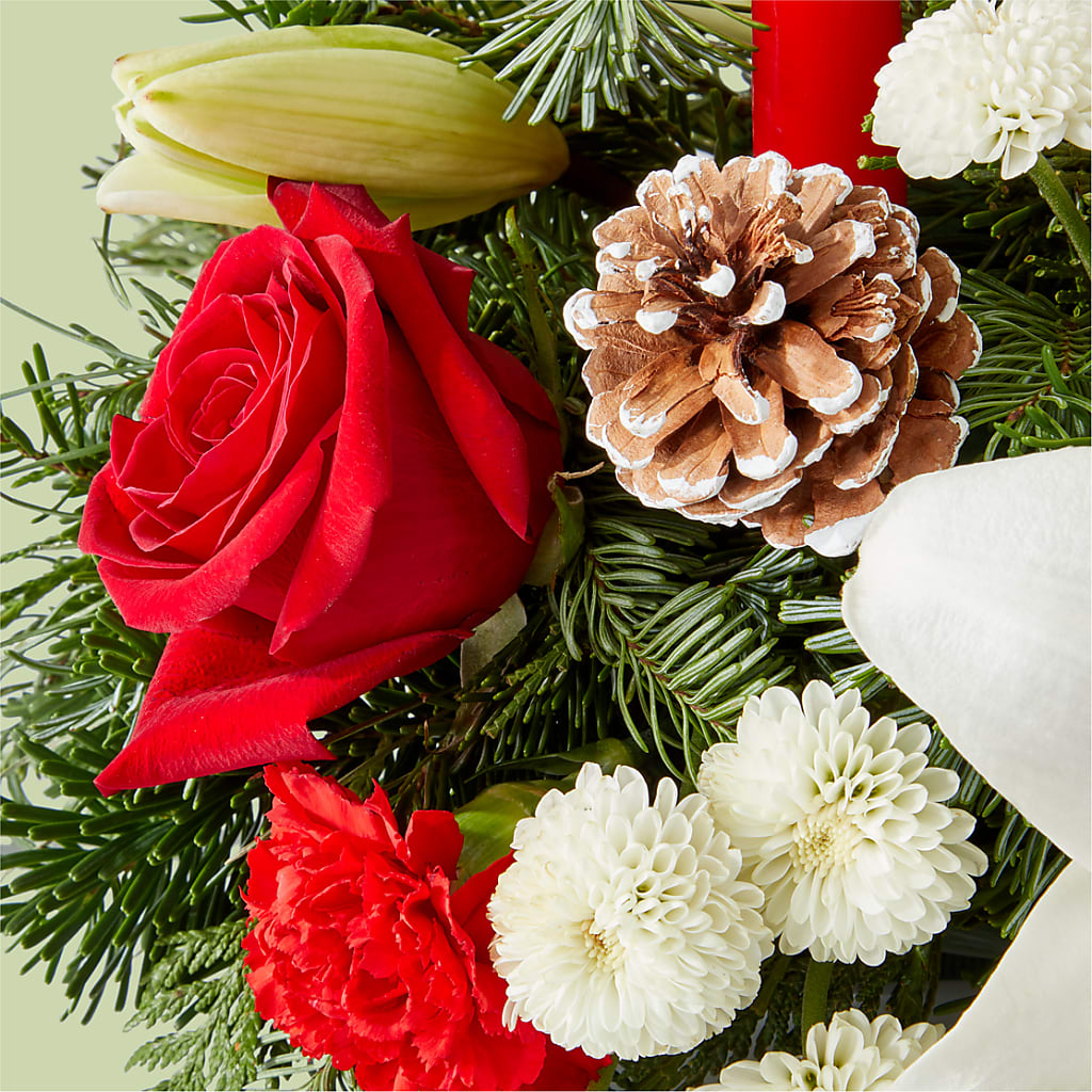 Seasonal Festivities Centerpiece –  The Owls Nest Florist, Clover SC