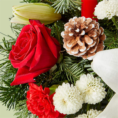Seasonal Festivities Centerpiece –  The Owls Nest Florist, Clover SC