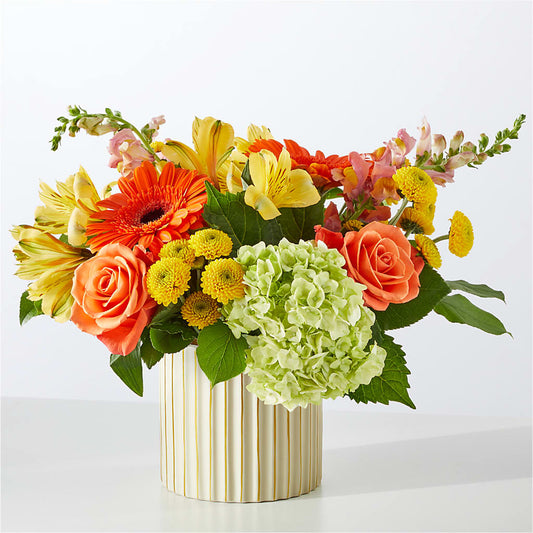 Autumn Sunshine Bouquet with Ivory Vase –  The Owls Nest Florist, Clover SC