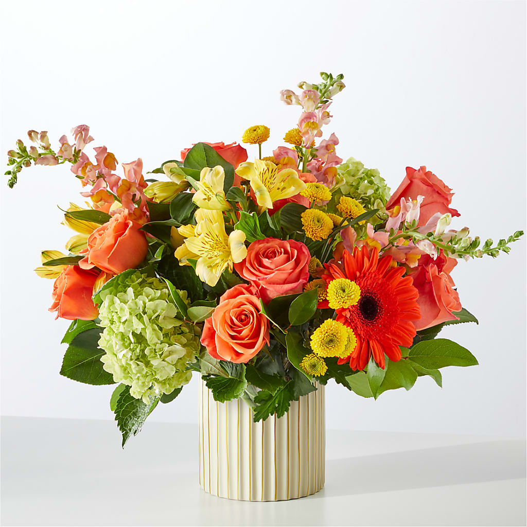 Autumn Sunshine Bouquet with Ivory Vase –  The Owls Nest Florist, Clover SC