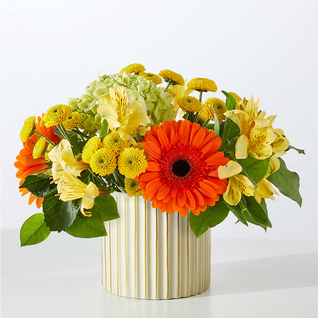 Autumn Sunshine Bouquet with Ivory Vase –  The Owls Nest Florist, Clover SC