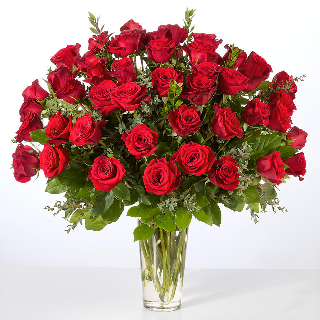 Forever Yours Fifty Stem Red Rose Bouquet –  The Owls Nest Florist, Clover SC